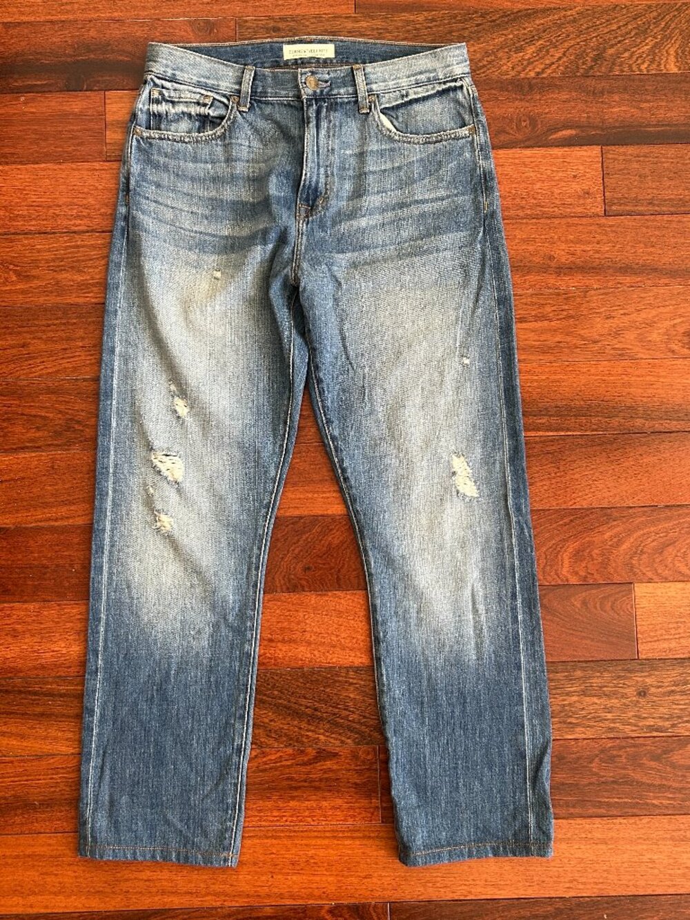 Current/Elliott The Boyfriend Jeans Womens 27 Distressed Straight 100% Cotton US